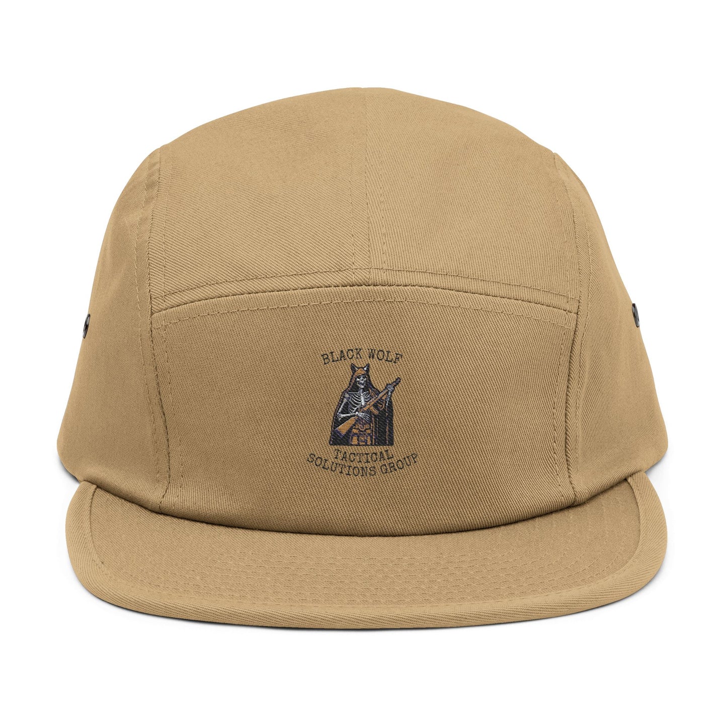Black Wolf Embroidered 5 Panel Cap