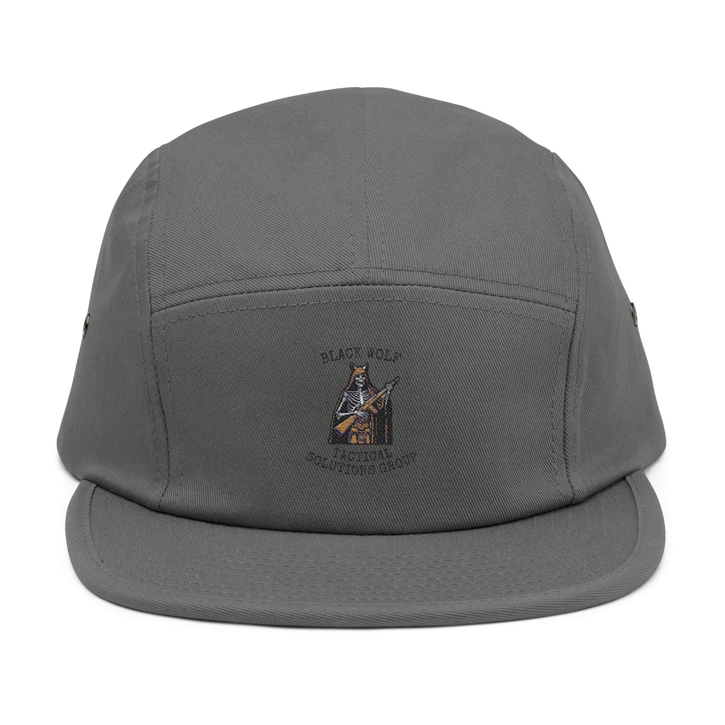 Black Wolf Embroidered 5 Panel Cap
